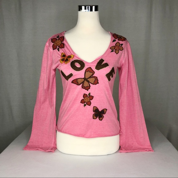 Johnny Was Tops - ✨HPx4✨ Johnny Was Pink ‘Love’ Bell Sleeve Top, OS